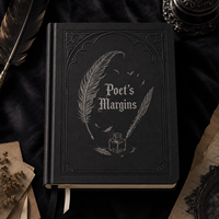 Carnet de poésie personnalisé LABON – Journal du poète avec estampage à chaud argenté, couverture gothique en forme d'arche, écriture de poèmes sur mesure