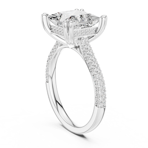 Bague de fiançailles et de mariage Satvik Ratna 4 carats, diamant de laboratoire taille princesse, pour femme, or 10k/14k/18k, argent, luxe, IGI - Product Image 5