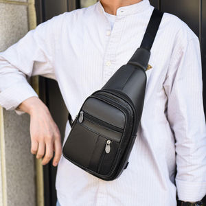 Nuevas bolsas de pecho de negocios para hombre, bandolera informal de cuero genuino, bandolera impermeable para viajes al aire libre, ecológica - Product Image 6