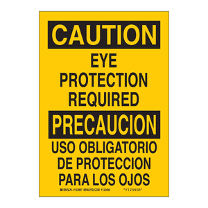 Panneau de signalisation bilingue de protection des yeux pour les laboratoires et les zones industrielles, imprimé UV sur plastique - Product Image 2