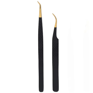 Pinzas Profesionales de Precisión para Pestañas, de Acero Inoxidable Chapado en Oro, Punta Suave, Logotipo Personalizado, Herramienta de Belleza de Alta Precisión - Product Image 1