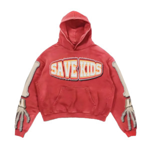 Sweat à capuche rouge artistique pour homme avec motif graphique superposé au dos, esthétique streetwear audacieuse, pièce remarquable, style urbain créatif - Product Image 4