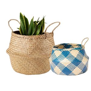 Decorative Handmade PHU HAO Brand Natural <b>STRAW</b> BELLY <b>BASKETS</b> Natural Wicker <b>Basket</b> for Storage and Home Decor - Product Image 1