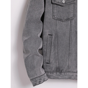 Chaqueta Vaquera Casual para Hombre, Talla Grande, Diseño Largo con Botones, Secado Rápido y Transpirable, 100% Algodón - Product Image 4