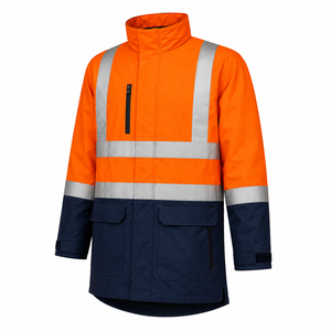 Chaqueta de Seguridad Reflectante de Alta Visibilidad, Resistente al Agua, Naranja Marino, Unisex, Ropa de Trabajo, Personalizable, OEM, Venta al Por Mayor, Impermeables Industriales - Product Image 3