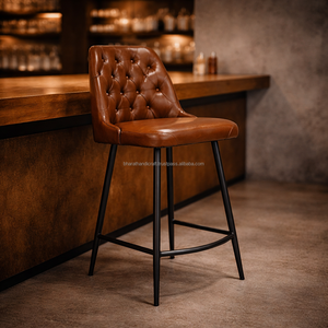 Silla de Barra Moderna con Altura Ajustable y Estructura Metálica Resistente con Asiento Acolchado Confortable para Isla de Cocina - Product Image 1