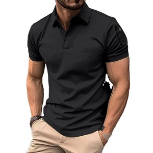 Camisa de Manga Corta para Hombre, Color Beige Sólido, 100% Algodón Tejido, Secado Rápido, Transpirable, Diseño Casual con Botones, Corte Regular, Izquierda - Product Image 3