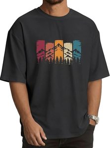 เสื้อยืดโอเวอร์ไซส์สำหรับผู้ชายเสื้อเชิ้ตระบายอากาศใส่สบายทรงหลวมแขนสั้นทันสมัย - Product Image 5