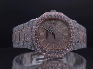 Montre Sport Hip Hop Quartz en Acier Inoxydable Entièrement Sertie de Strass Effet Givré, Style Antique, avec Fermoir Robuste, Tendance, Meilleure Vente, Disponible en Promotion - Product Image 5