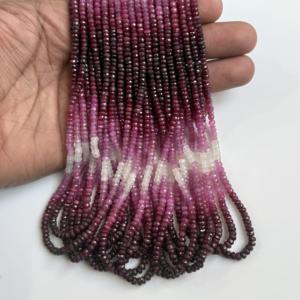 ลูกปัดทับทิมธรรมชาติทรงรอนเดลเหลี่ยมเพชรพลอยไล่เฉดสีขนาด 3-4 มม. ลูกปัดพลอยทับทิมไล่เฉดสีสำหรับทำเครื่องประดับ - Product Image 6