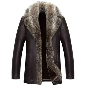 Schapenvacht Dunkirk Shearling Bane Aviator Bont Bomberjas Leren Jas Mannen Vlucht Warme Vulling Winter Kleding Jas Prijs