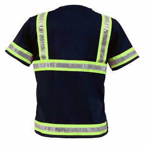 เสื้อยืดนิรภัยแบบสะท้อนแสงสำหรับผู้ชาย ยี่ห้อ OEM รุ่นใหม่ คุณภาพสูง พิมพ์โลโก้ได้ตามต้องการ เหมาะสำหรับงานรักษาความปลอดภัย ซักได้ - Product Image 3
