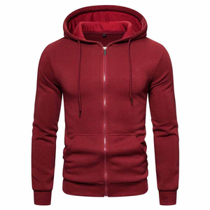 Men's Winter Warm Anti-Shrink Knitted Zip Hoodie with Hooded 100% Cotton Fleece Zipper Design for Outdoor Activities - Product Image 6