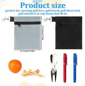 Golf Ball Bag Golf Tee Bag Pouch Zippered Pouch with Metal Lobster <b>Clip</b> Waterproof Golfs Accessories Organizer for Tees Balls - Product Image 3