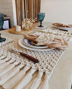 Knitted Handmade Eco-Friendly Customizable Cotton Table Runner for Weddings Parties Home Hotel Use - Product Image 3