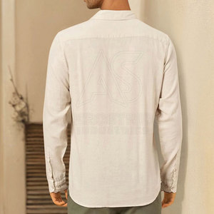Chemises boutonnées en coton 100% doux, respirantes, légères, infroissables, écologiques, coupe confortable, pour un usage quotidien, pour hommes - Product Image 4