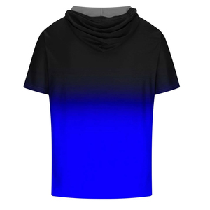 Sweat-shirt à capuche dégradé pour homme, coupe classique, manches courtes, décontracté, respirant, en molleton 100 % coton, avec poche, séchage rapide, idéal pour l'hiver - Product Image 2