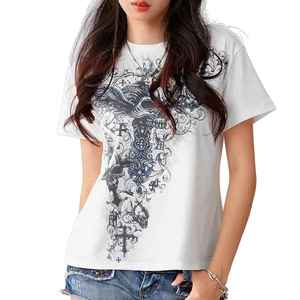 เสื้อยืดผู้หญิงสไตล์วินเทจ พิมพ์ลายกราฟิก Y2K แฟรี่กรันจ์ แขนสั้น ทรงเข้ารูป สไตล์เรโทร ฮาราจูกุ สตรีทแวร์ - Product Image 6