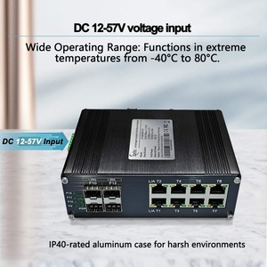 <span class=keywords><strong>Switch</strong></span> industriel 8 ports Gigabit + 4 ports Gigabit SFP non-PoE, entrée large plage 12-48VDC, -40 ° C à 80 ° C, Industriel Compact à Faible Consommation d'Énergie - Product Image 3