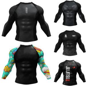Cody Luna <b>Men</b> Full Sleeve Rash Guard <b>Black</b> Heat-Transfer Print Quick Dry Anti-Bacterial Eco-Friendly Anti-UV Breathable Sport - Product Image 6
