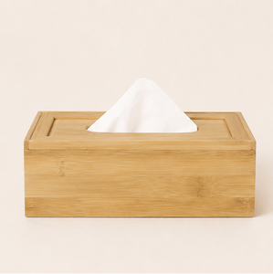 Boîte à mouchoirs rectangulaire en bambou écologique, support moderne et minimaliste en bois pour mouchoirs, pour la maison, le bureau et la décoration d'hôtel - Product Image 3