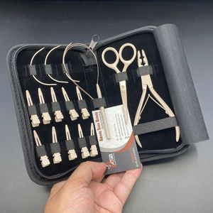 Kit d'outils de pose d'extensions capillaires en acier inoxydable de qualité supérieure, couleur nude, avec logo personnalisé, vente en gros, très demandé - Product Image 2