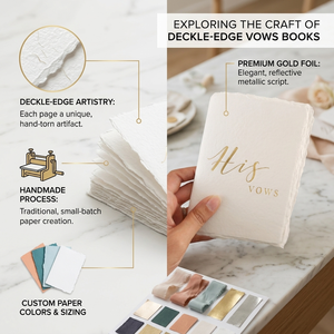 Libro de votos hecho a mano con papel de borde deshilachado, ideal para ceremonias de votos de boda, recuerdos, mensajes de invitados y más. - Product Image 6
