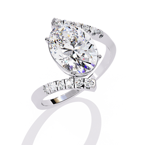 Anillo de Compromiso de Oro Sólido con Diamante Cultivado en Laboratorio de Corte Ovalado de 2.5 Ct, Anillo de Boda Clásico, Joyería Fina para Mujer - Product Image 2