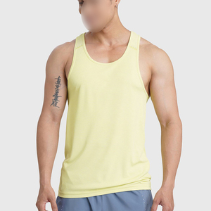 Hecho en Pakistán, Nueva Llegada, Camiseta sin Mangas Amarilla Transpirable de Punto para Hombre, Cuello Redondo, Estilo Deportivo, Ropa de Gimnasio - Product Image 1
