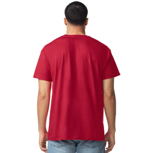 เสื้อยืดผู้ใหญ่ผ้าฝ้ายสีแดงเชอร์รี่สำหรับผู้ชาย เสื้อยืดคอกลมแขนสั้นเนื้อนุ่มระบายอากาศได้ดี เสื้อเชิ้ตลำลองใส่สบายสำหรับสวมใส่ทุกวัน - Product Image 2