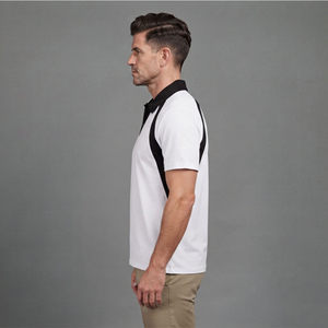 Polo homme grande taille respirant de qualité supérieure, impression logo personnalisée, manches courtes, 2 couleurs, 100% coton. - Product Image 2