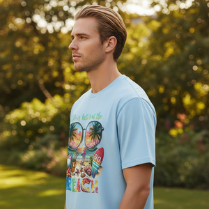 เสื้อยืดเจอร์ซีย์แขนสั้นสีฟ้าอ่อนสำหรับผู้ชาย พิมพ์ลายดิจิทัลลายเรขาคณิตชนเผ่า คอกลม ทรงปกติ สวมใส่สบาย เป็นมิตรกับสิ่งแวดล้อม ด้านหน้า 180 - Product Image 2