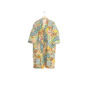 Indien Vintage unisexe Kantha Kimono fait à la main coton Long manteau veste vêtements de nuit légers usage domestique gratuit hiver automne printemps - Product Image 2