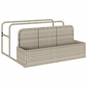 Produit en acier thermolaqué gris clair avec rangement flottant pour piscine en rotin PE - Product Image 2