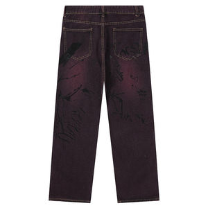 Jeans de mezclilla al por mayor de alta calidad, de cintura media, rectos, lisos, desgastados, transpirables, personalizados, estilo urbano, casuales y holgados. - Product Image 2