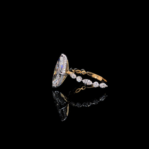 แหวนเพชรทองคำขาวหรูหรา เพชรเลี้ยงในห้องปฏิบัติการ รับรองโดย IGI สี E ทรงมาร์คีส์ 3.17 กะรัต ความสะอาดระดับ VVS2 เครื่องประดับแหวนหมั้นสำหรับผู้หญิง - Product Image 4