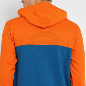 Sudadera con Capucha Personalizada de Primera Calidad para Hombre, con Texto y Gráficos Personalizados, Color Naranja y Azul, Sudadera de Forro Polar, Estilo Casual, para Invierno, Ropa Urbana - Product Image 4