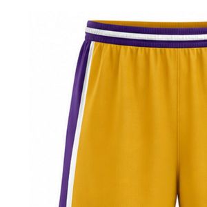 Shorts de basket-ball pour hommes et femmes, jaunes et violets, pour équipes sportives, vêtements de sport confortables, respirants, équipement de performance - Product Image 6