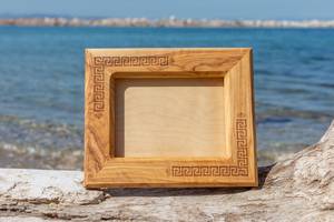 Hand Crafted Teak Wood <b>Picture</b> <b>Frame</b>| Ancient Greek Meander Engraved Design | Creative Vintage Ornate Durable Eco-Friendly - Product Image 6