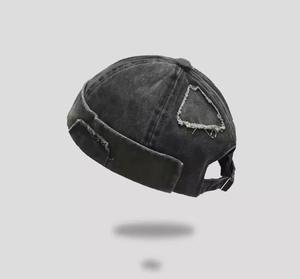 Casquette de baseball jaune déchirée à patchs, style urbain, en fil acrylique rayé, avec cache-oreilles jacquard, pour enfants, tenue décontractée - Product Image 3