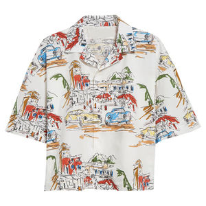 Chemise décontractée surdimensionnée pour homme en coton tissé 100 %, à manches courtes, style streetwear, fabrication OEM, marque privée - Product Image 1