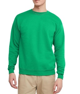 Sweat-shirt pull-over pour homme, vert, en molleton épais, respirant, coupe ample, de haute qualité, uni, pour l'hiver, en vente en gros. - Product Image 6