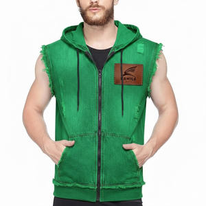 Camiseta sin mangas 100% algodón, estilo musculoso, para gimnasio, deporte, chaleco ajustado, culturismo, con capucha, básicos de algodón mezclado para invierno - Product Image 3