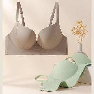 Women's Seamless Jelly Bra Deep Sexy Bras Adjustable Straps <b>Soft</b> Comfortable Support for Big Chest Sexy Sleep Bra - Product Image 1