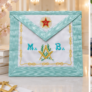 French Rite Apron Custom Hand Embroidered Masonic Regalia Luxury Ceremonial Apron Supplier Bulk Wholesale Pakistan - Product Image 5