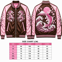 Vestes bomber Sukajan de qualité supérieure pour hommes et femmes |   Vêtements d'hiver réversibles personnalisés brodés de fleurs en polyester/nylon