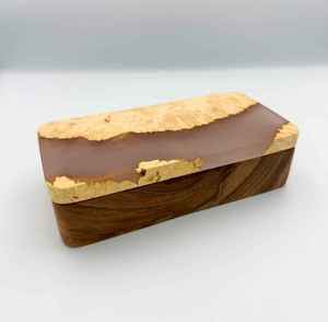 Caja de joyería de resina de madera, caja de almacenamiento minimalista rectangular, organizador decorativo para dormitorio, caja de almacenamiento de lujo hecha a mano - Product Image 6