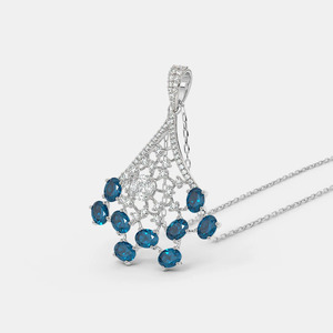 White Gold Square Halo Lab Grown Diamond Pendant Necklace - Product Image 3