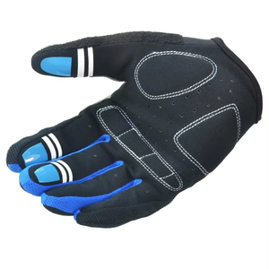 Gants de cyclisme noirs et bleus avec paume en mesh et rembourrage en gel pour hommes et femmes - Product Image 2
