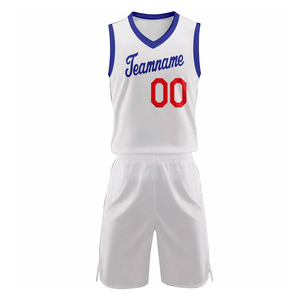 Ensemble Maillot et Short de Basketball Unisexe Blanc 2026 – Débardeur Col V Sans Manches et Short Dégradé OEM – Anti-humidité, Respirant, Séchage Rapide - Product Image 2